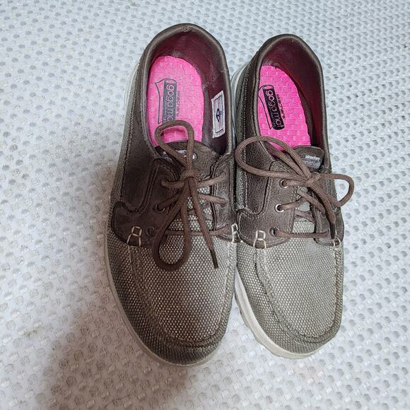 SKECHERS WOMENS SZ 8 ON THE GO LACE UP BOAT SHOES - Picture 3 of 10